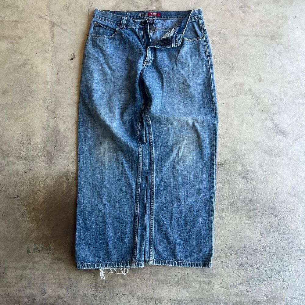Anchor Blue Easy Fit y2k baggy jeans Mens size 33 30